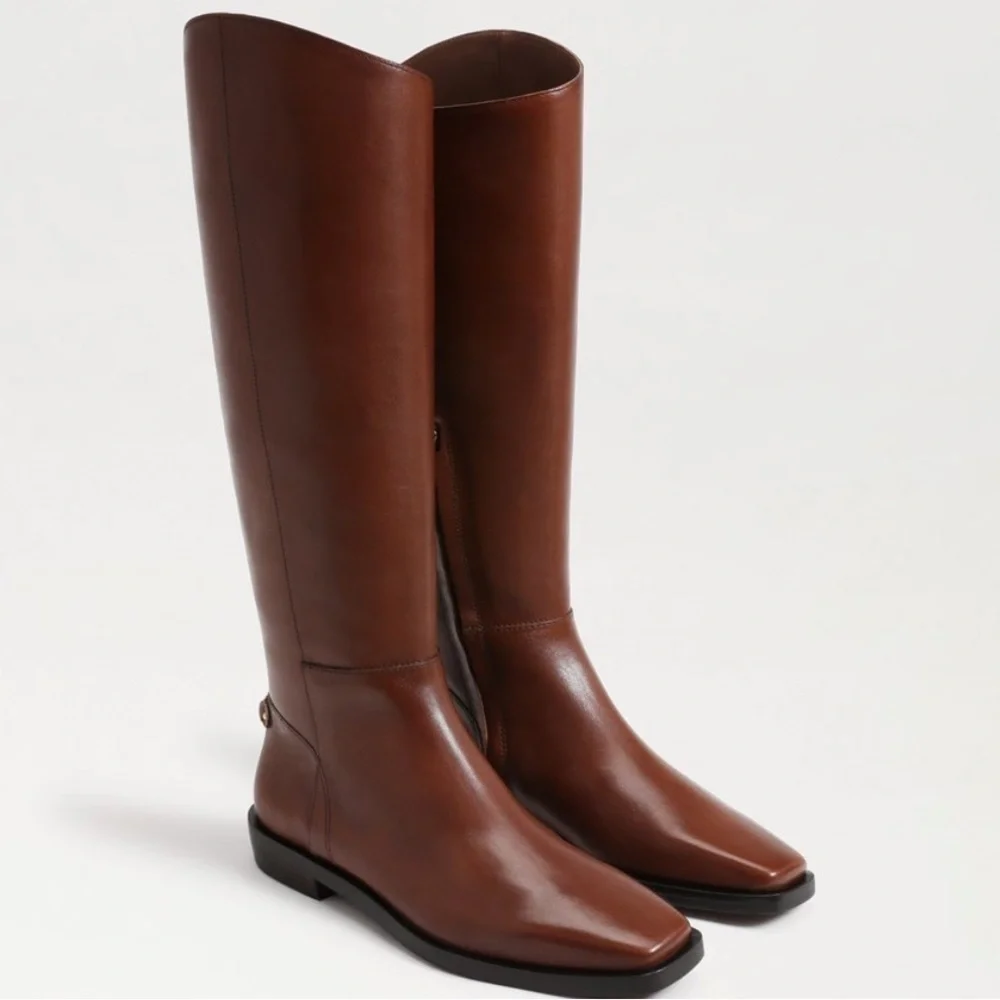 🌸SAM EDELMAN🌸 Cesar Riding Boot Burnt Brandy Leather Size: 6M